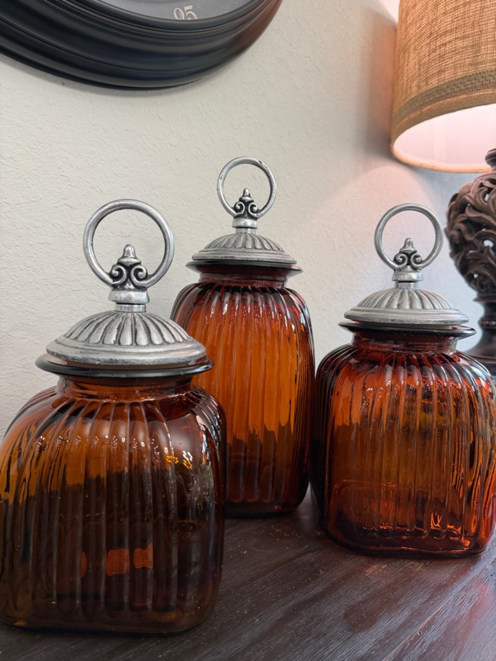 Aluarte Dark Amber Canister Set